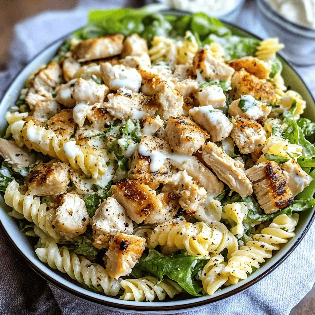 Easy 20-Minute Chicken Caesar Pasta Salad