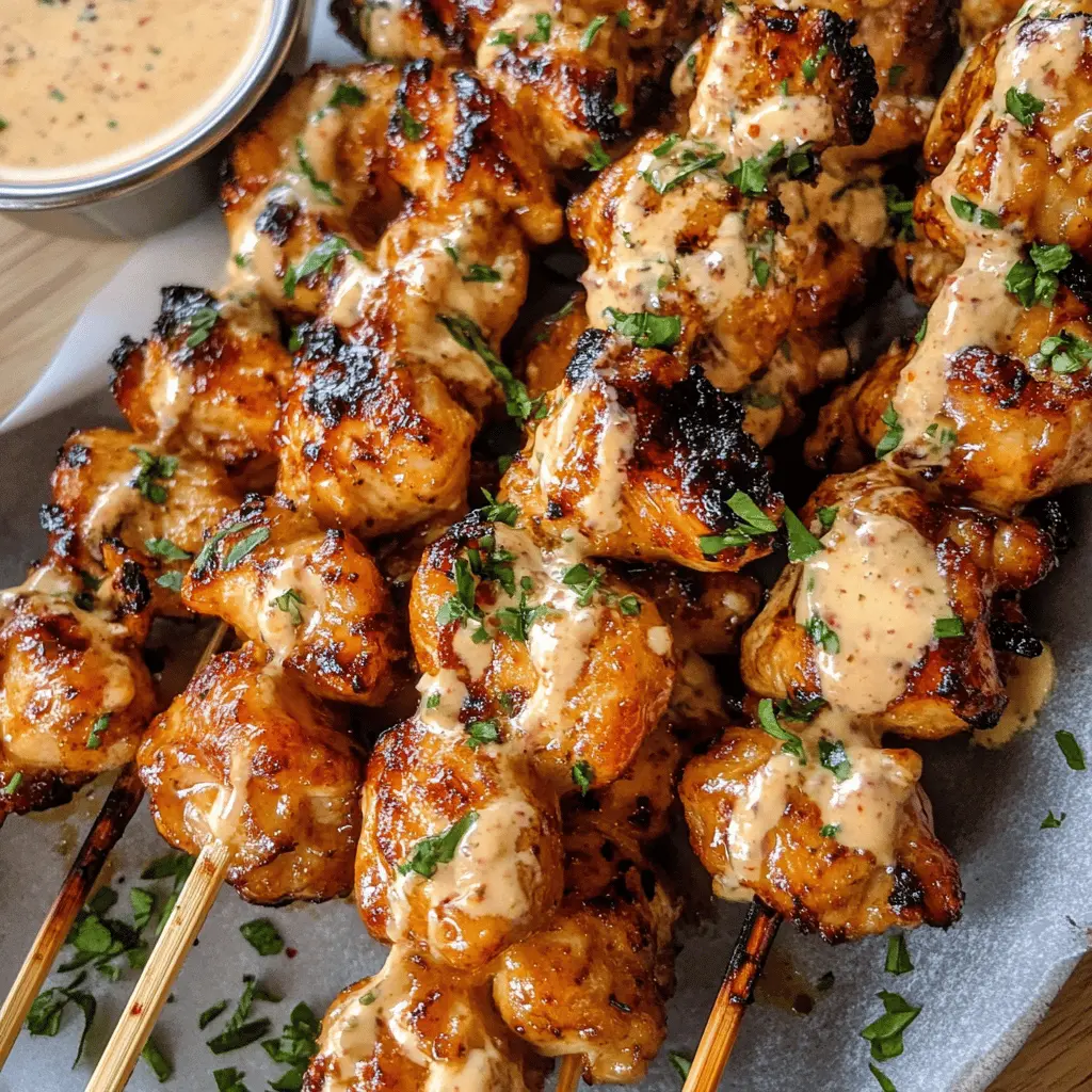 Spice up your grilling game with these Bang Bang Chicken Skewers! Tender chicken marinated in a creamy, spicy sauce, perfect for summer barbecues or casual get-togethers. The combination of bold flavors and easy preparation makes this dish a must-try. Save this recipe to impress your friends at your next gathering!