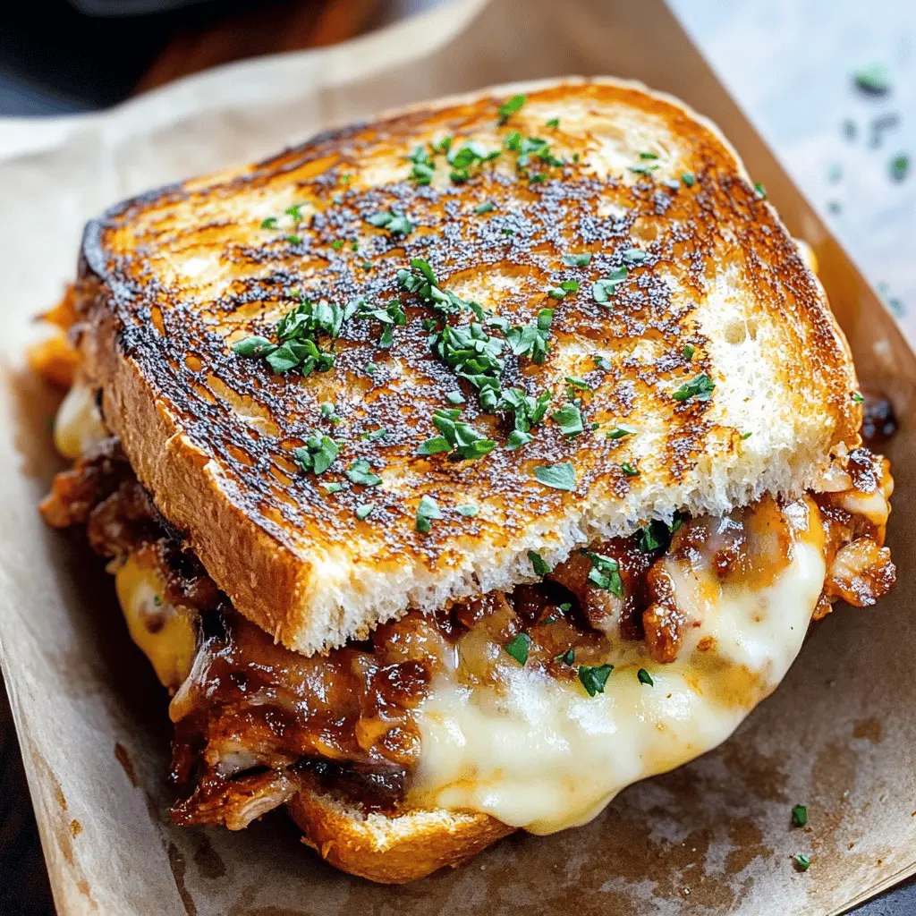 Looking for a delicious twist on classic grilled cheese? Try this BBQ Chicken Grilled Cheese! With tender, shredded chicken smothered in tangy BBQ sauce and melted cheese, it’s the ultimate comfort food. Perfect for lunch or a quick dinner, don’t forget to save this recipe for your next cozy meal at home!