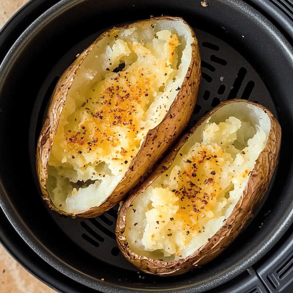 Get ready for perfectly crispy air fryer baked potatoes! This recipe transforms ordinary spuds into deliciously crunchy snacks with a fluffy inside. Using just simple ingredients, enjoy these tasty potatoes for lunch, dinner, or as a side. Don't forget to save this pin for your next meal prep adventure!