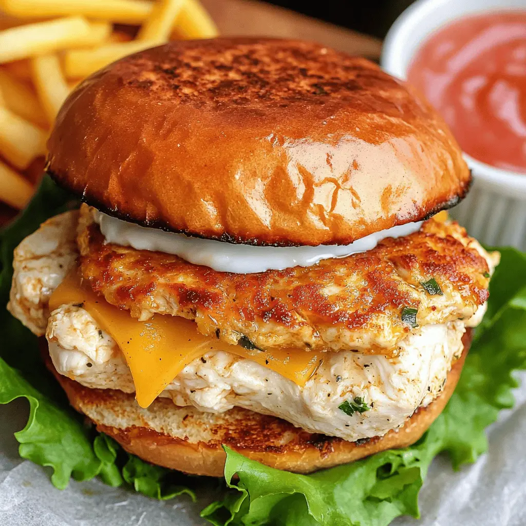 Looking for a simple dinner idea? These Easy Cheddar Ranch Chicken Burgers are packed with flavor thanks to creamy ranch dressing and melty cheddar cheese. Perfect for weeknight meals or summer barbecues! Save this recipe for juicy burgers that everyone will love!