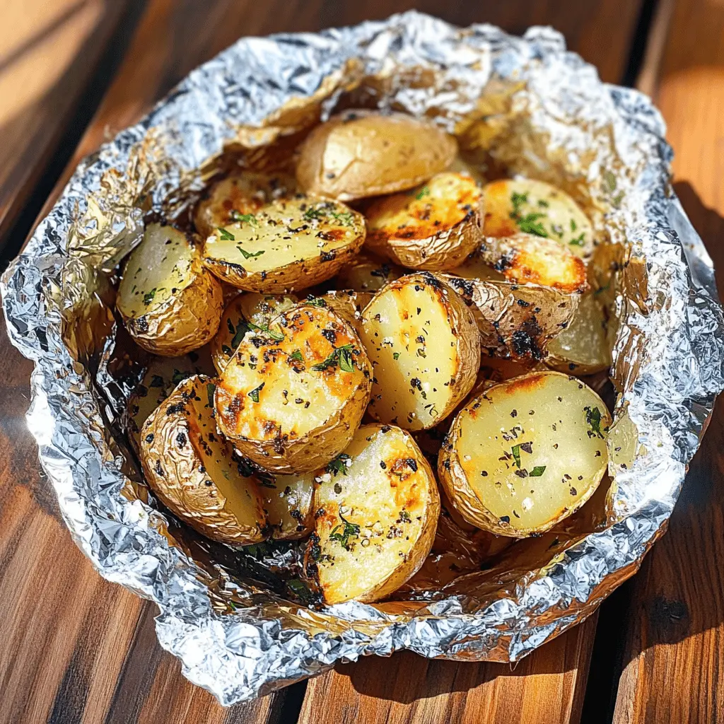 These Garlic Herb Grilled Potatoes in Foil are the perfect side dish for your next BBQ! With their tender texture and flavorful garlic and herb blend, they’re sure to impress anyone at your table. Easy to make and clean up, save this recipe for your summer cookouts or family gatherings. You'll love how delicious and effortless they are!