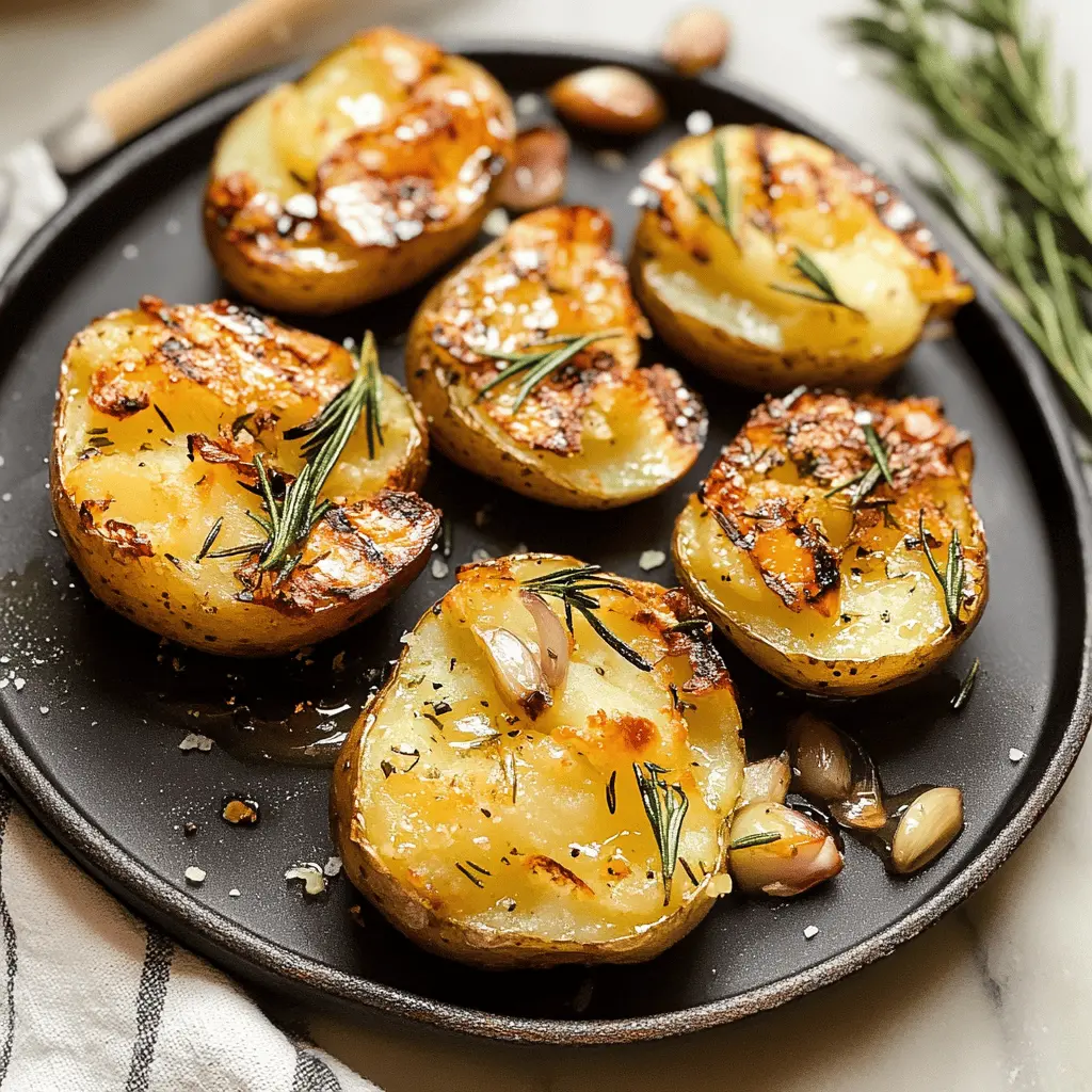These Grilled Garlic Rosemary Smashed Potatoes are a delicious side dish bursting with flavor! With crispy edges and a soft, fluffy interior, they're seasoned with fragrant rosemary and zesty garlic. Perfect for summer BBQs or cozy dinners, don't forget to save this recipe for your next gathering!