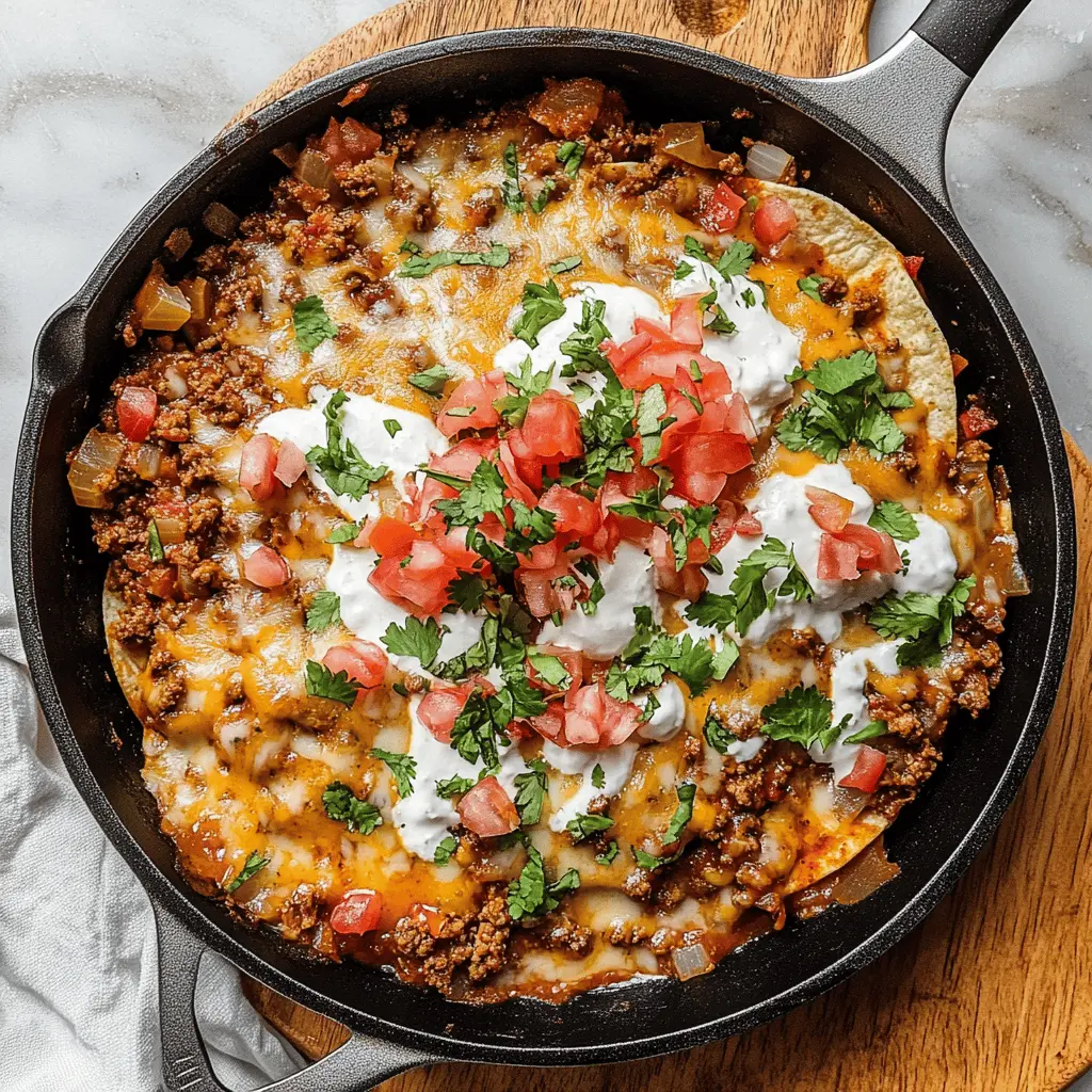 Make weeknight dinners a breeze with this Ground Beef Burrito Skillet! Packed with flavorful ground beef, black beans, corn, and cheese, this one-pan meal is ready in under 30 minutes. Perfectly customizable for the whole family, it's great for busy evenings or a cozy night in. Save this recipe for a fuss-free, delicious dinner any night of the week!