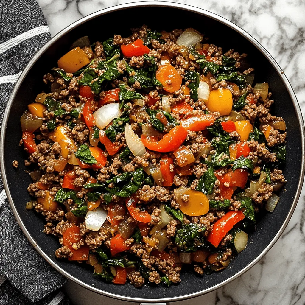 Looking for a quick weeknight meal? This Mediterranean Ground Beef Stir Fry is packed with vibrant flavors and wholesome ingredients. Enjoy the combination of seasoned beef, fresh vegetables, and aromatic spices for a dish that satisfies everyone. Perfect for busy evenings! Save this recipe now to whip up a delicious meal any day of the week.