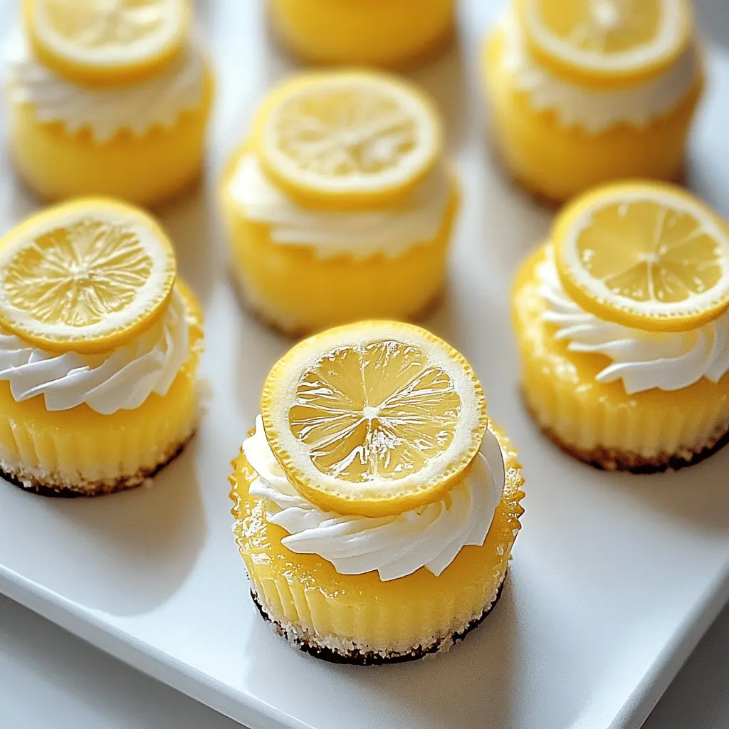 These Mini Lemon Cheesecakes are a delightful combination of creamy cheese and zesty lemon, perfect for any occasion! With a buttery graham cracker crust, each bite is a refreshing treat. Ideal for parties, picnics, or simply enjoying at home. Save this recipe for a sweet finish to your meal or a light dessert that everyone will love!