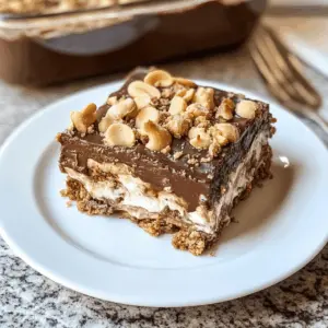 Layers of creamy peanut butter and rich chocolate make this No Bake Peanut Butter Chocolate Lasagna a true delight! Perfect for dessert lovers, this easy recipe combines a crunchy crust, fluffy filling, and a luscious chocolate topping. Save this pin for your next gathering or special occasion, and treat your friends and family to a sweet indulgence they won't forget!