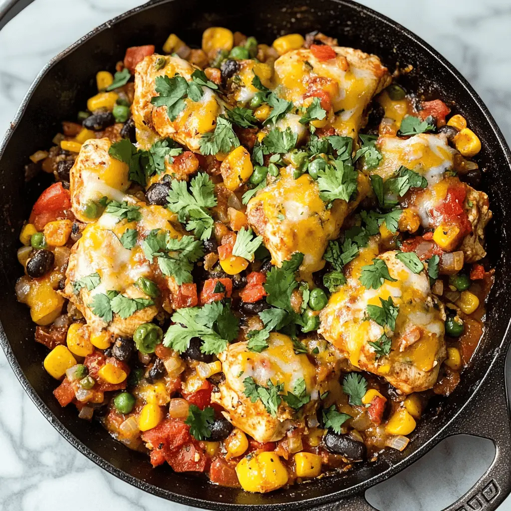 Get ready for a delicious weeknight dinner with this easy Santa Fe Chicken Skillet! Packed with flavors from juicy chicken, bell peppers, and zesty spices, this one-pan meal makes weeknight cooking a breeze. Perfect for family dinners or meal prep, don't forget to save this recipe for your next cooking adventure! It's a tasty way to spice up your routine!