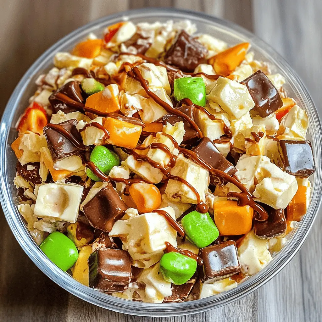 This Snickers Salad is a delightful treat that combines the sweetness of Snickers bars, creaminess of whipped topping, and refreshing crunch of apples! Perfect for gatherings, potlucks, or a fun dessert at home. You'll love how easy it is to whip up this no-bake recipe. Save this pin for your next special occasion and impress your friends with this delicious twist on salad!
