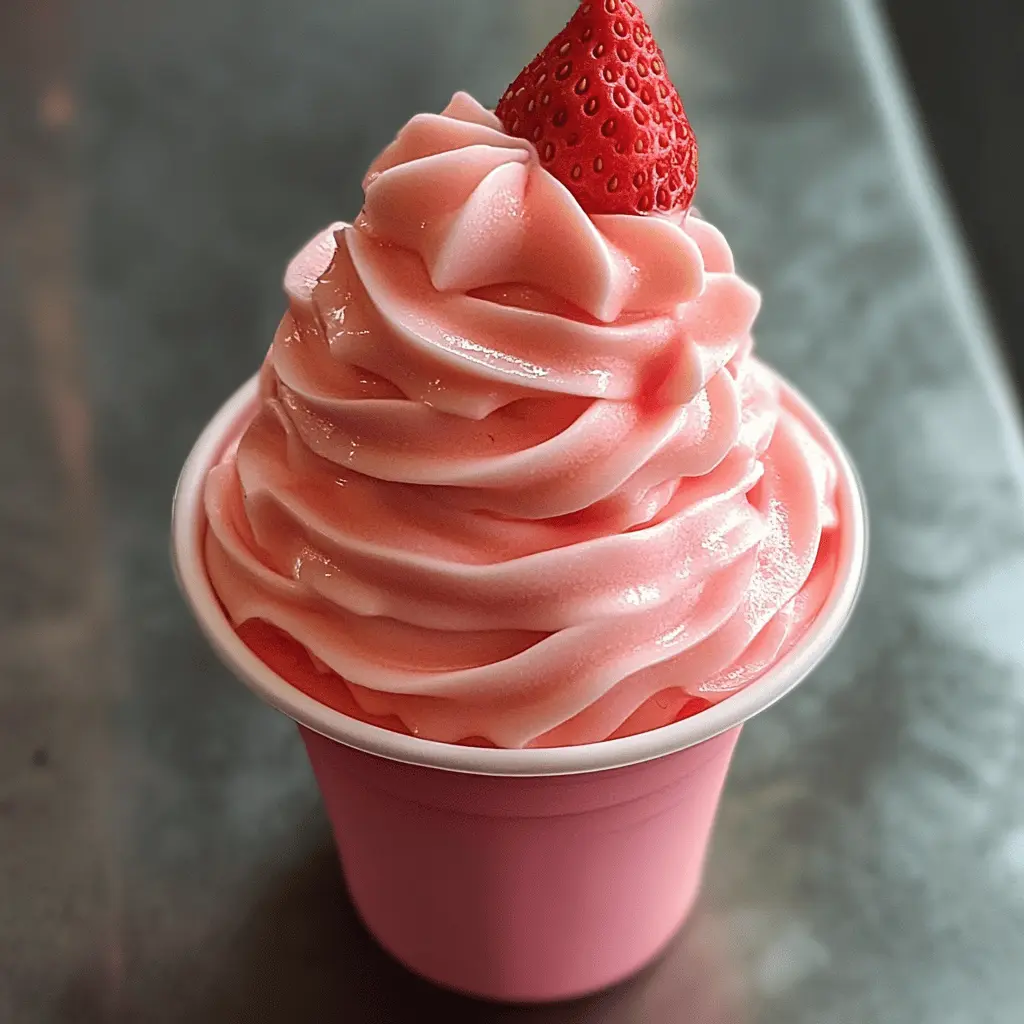 Cool down with this refreshing Strawberry Dole Whip that captures the delightful taste of summer in every spoonful! Made with ripe strawberries, creamy coconut milk, and a hint of sweetness, this tropical treat is perfect for sunny days or a fun dessert at home. Save this recipe to enjoy a delightful swirl anytime!