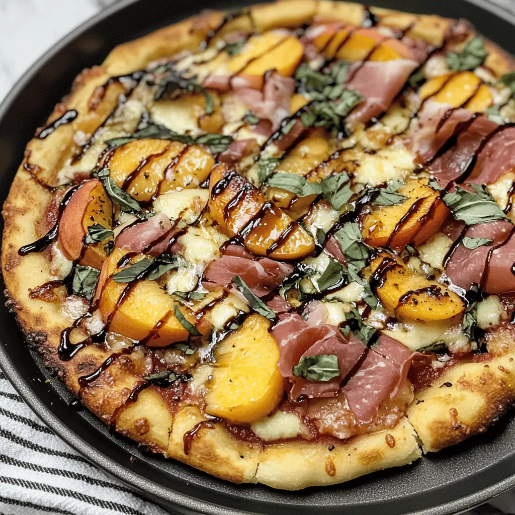 Easy Summer Peach and Prosciutto Pizza with Balsamic Glaze