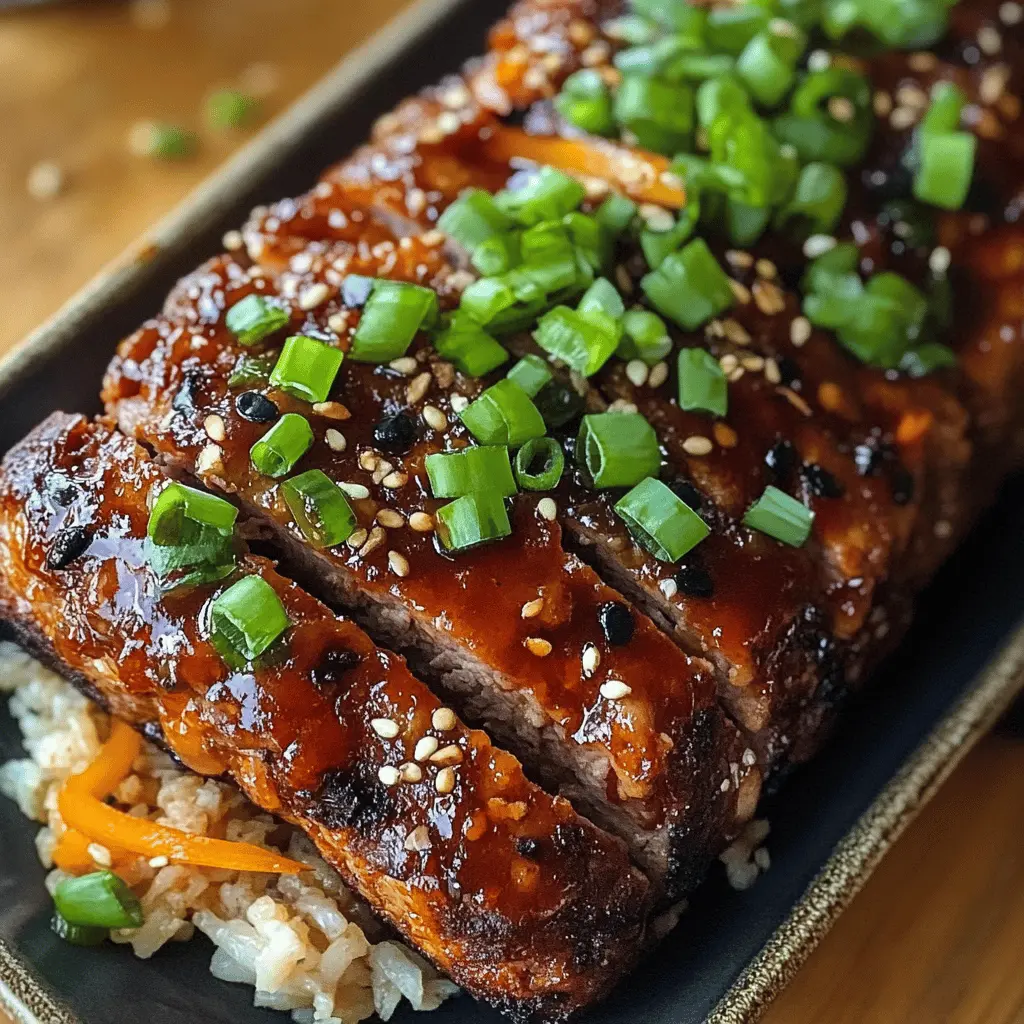 This Sweet and Spicy Korean BBQ Meatloaf brings a mouthwatering twist to a classic dish! Packed with bold flavors from ingredients like gochujang and sesame oil, it's perfect for family dinners or gatherings. Serve it with rice and veggies for a complete meal. Don’t forget to save this recipe to impress your friends at your next get-together!