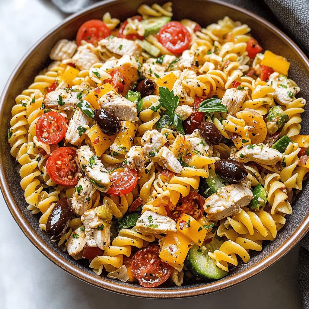 Easy Mediterranean Chicken Pasta Salad Recipe