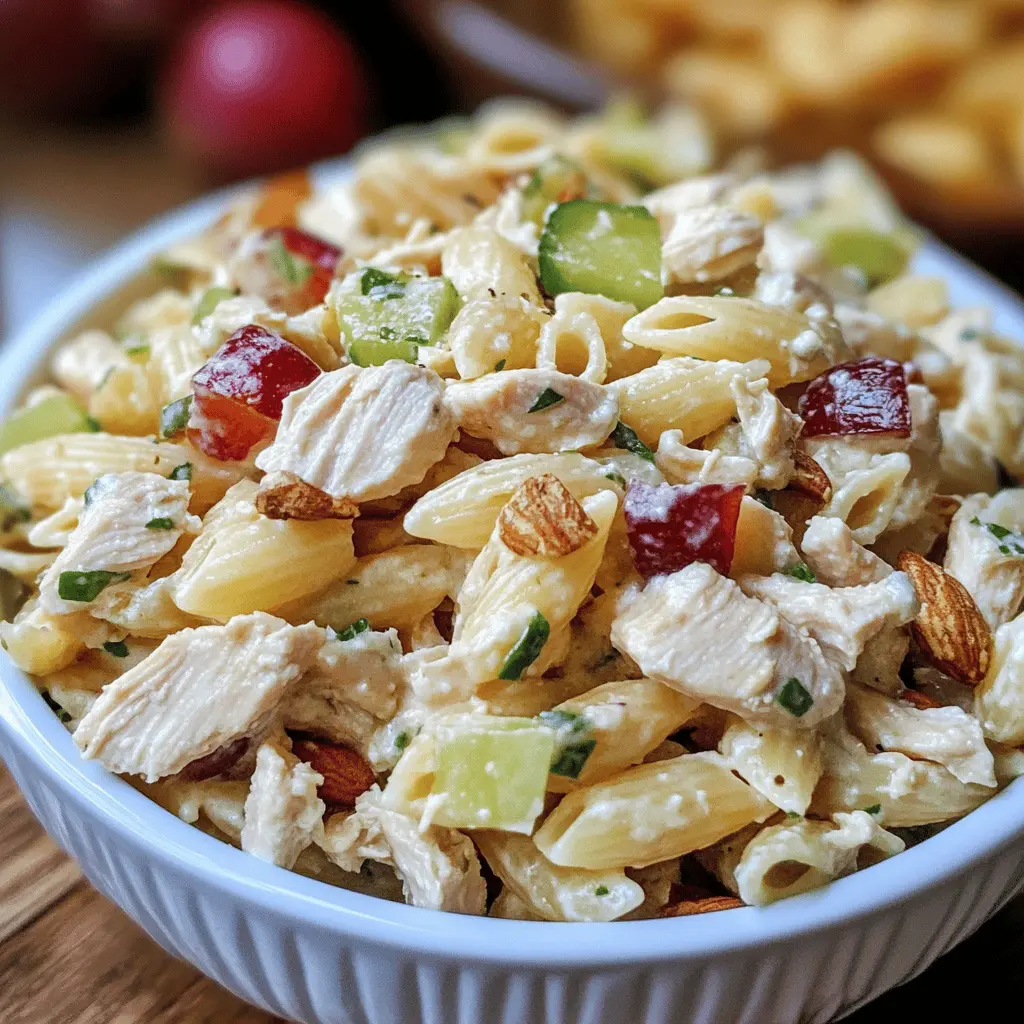 Easy Waldorf Chicken Pasta Salad Recipe