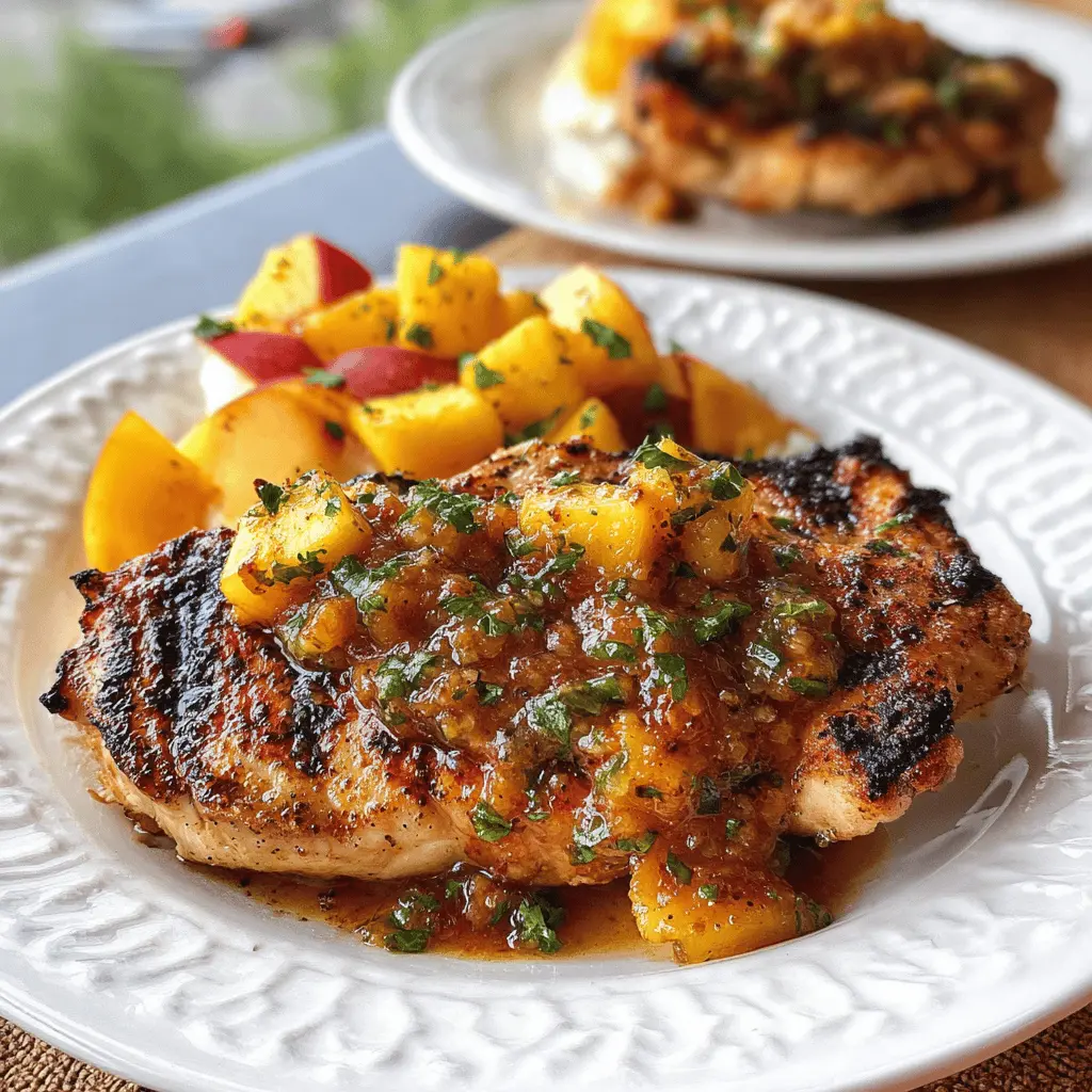 Easy Grilled Chicken with Sweet Peach Chipotle Sauce
