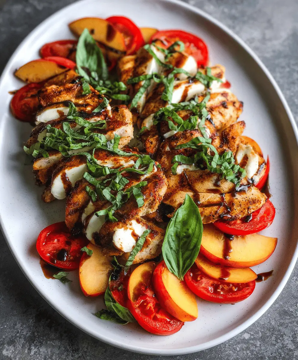 Easy Peach Caprese Grilled Chicken Recipe