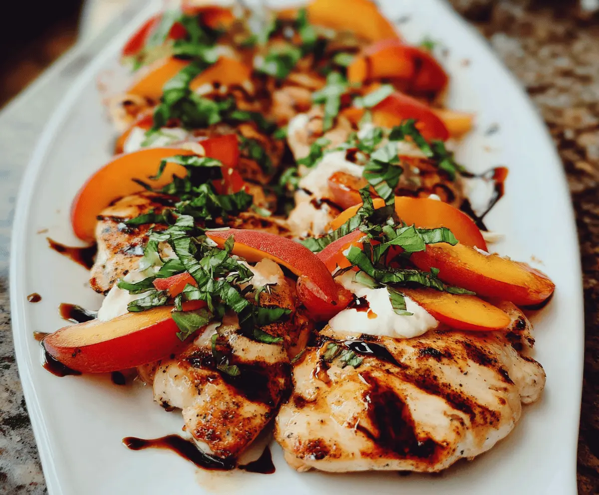 Easy Peach Caprese Grilled Chicken Recipe