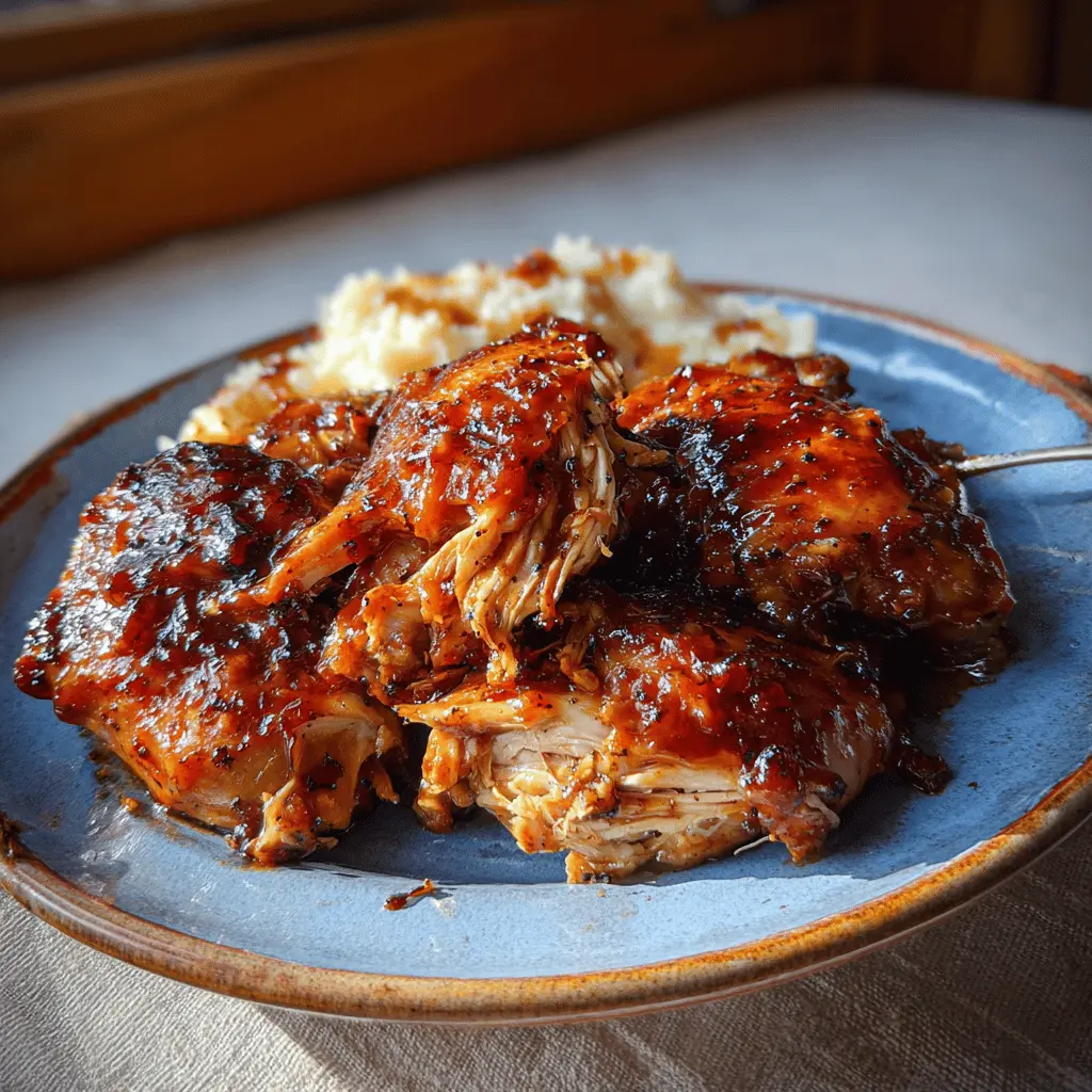 Easy Slow Cooker Peach BBQ Chicken Recipe