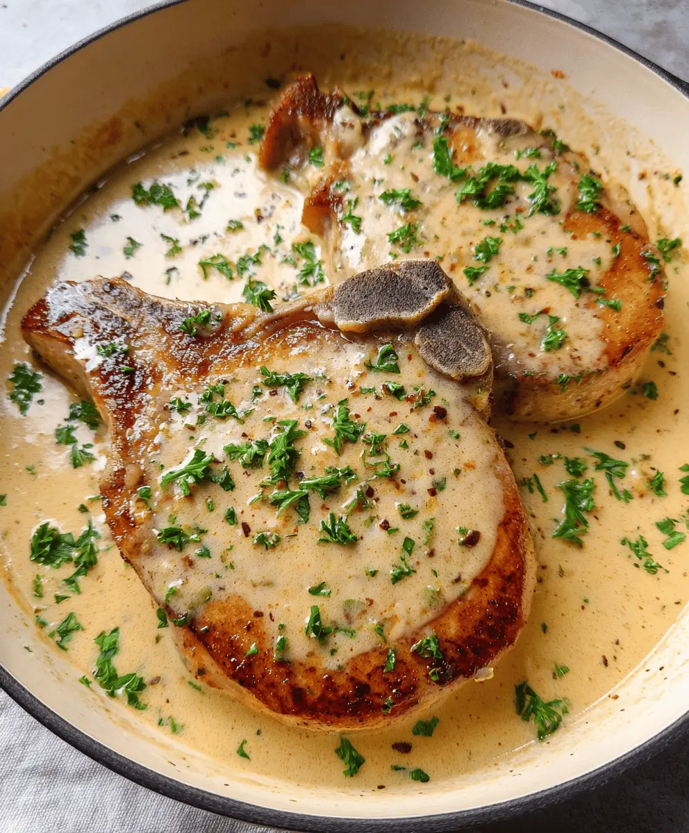 Easy Slow Cooker Pork Chops with Garlic Parmesan Sauce