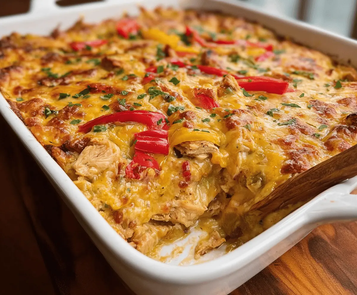 Easy Cheesy Chicken Fajita Casserole Recipe