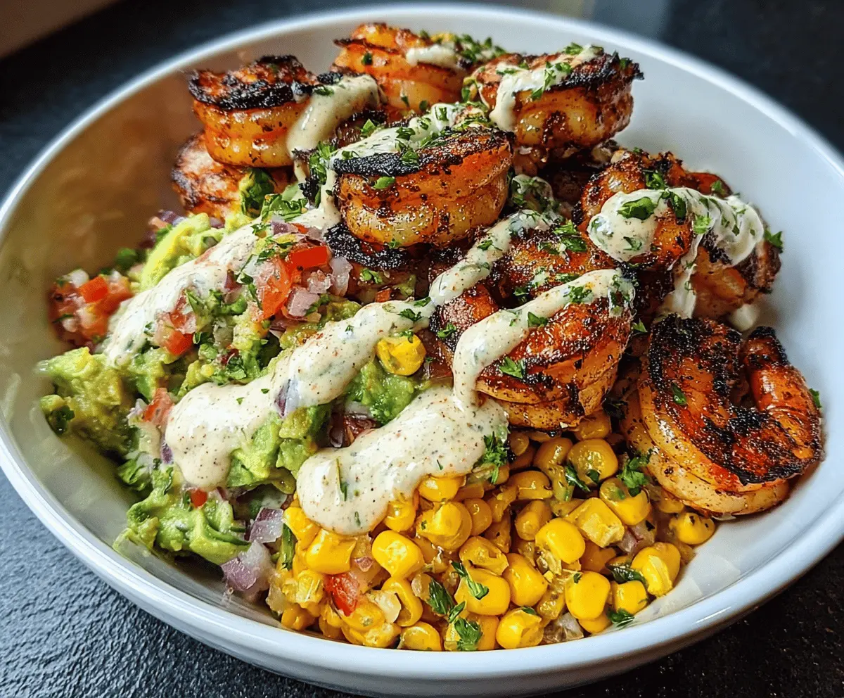 Easy Grilled Shrimp Bowl with Avocado and Corn Salsa