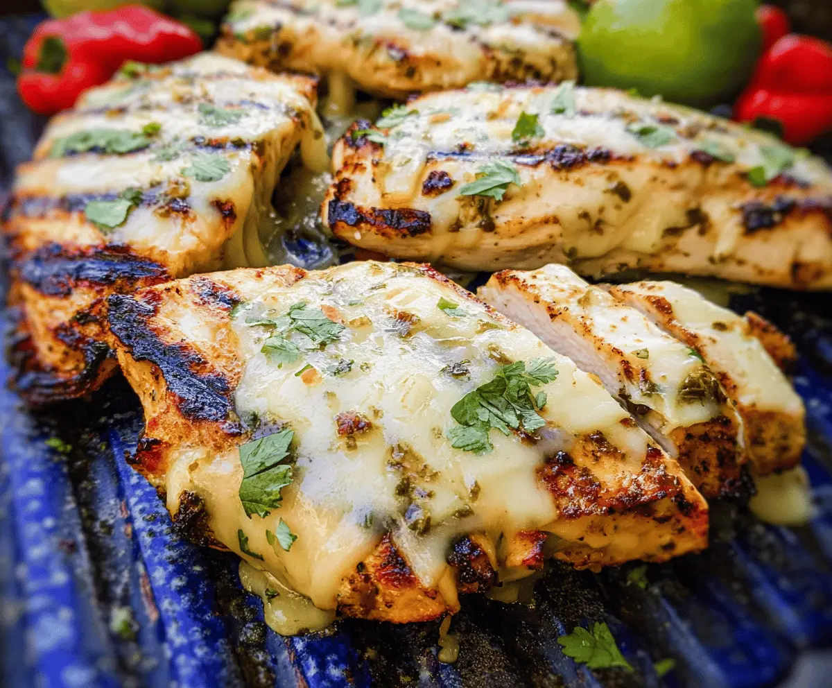Easy Grilled Salsa Verde Chicken with Pepper Jack