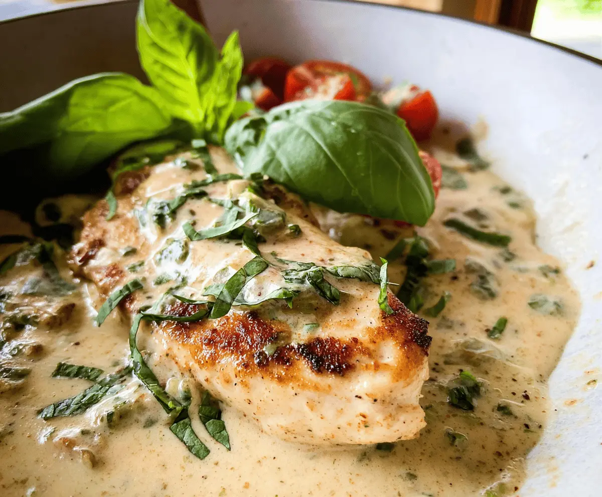 Easy Creamy Basil Chicken Breasts Recipe