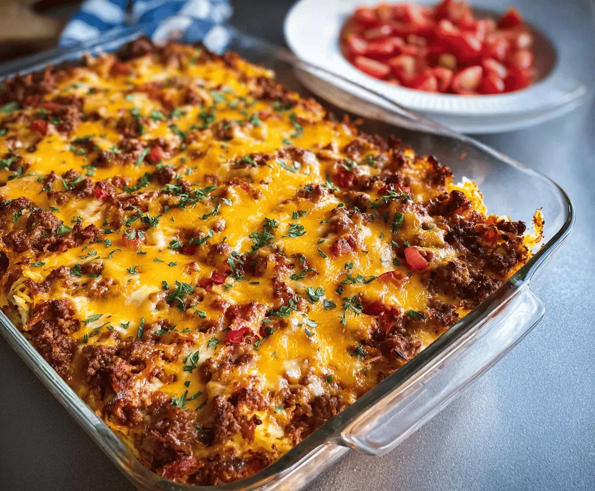 Easy Cheesy Hamburger Casserole Recipe