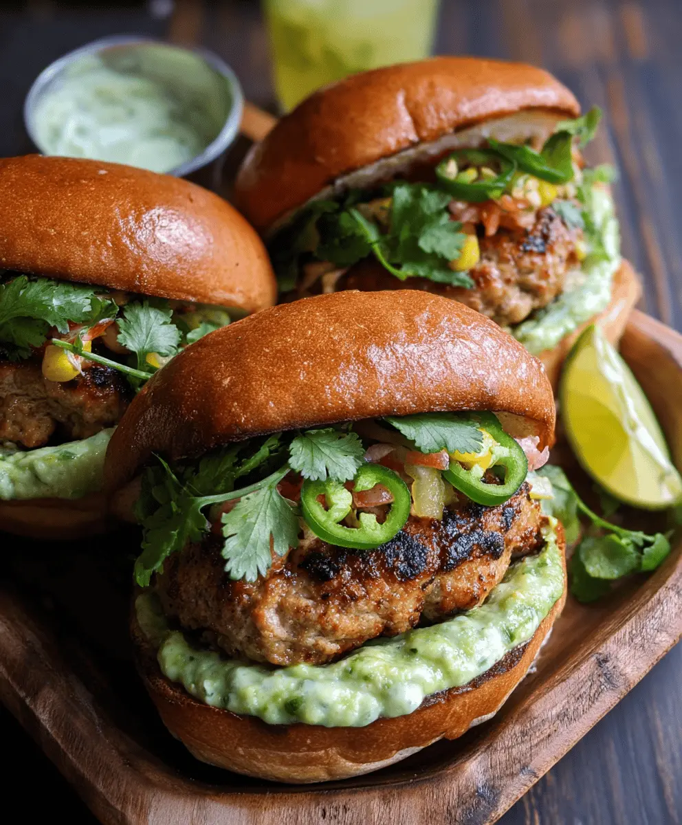 Easy Honey Jalapeño Turkey Burgers with Creamy Avocado Sauce