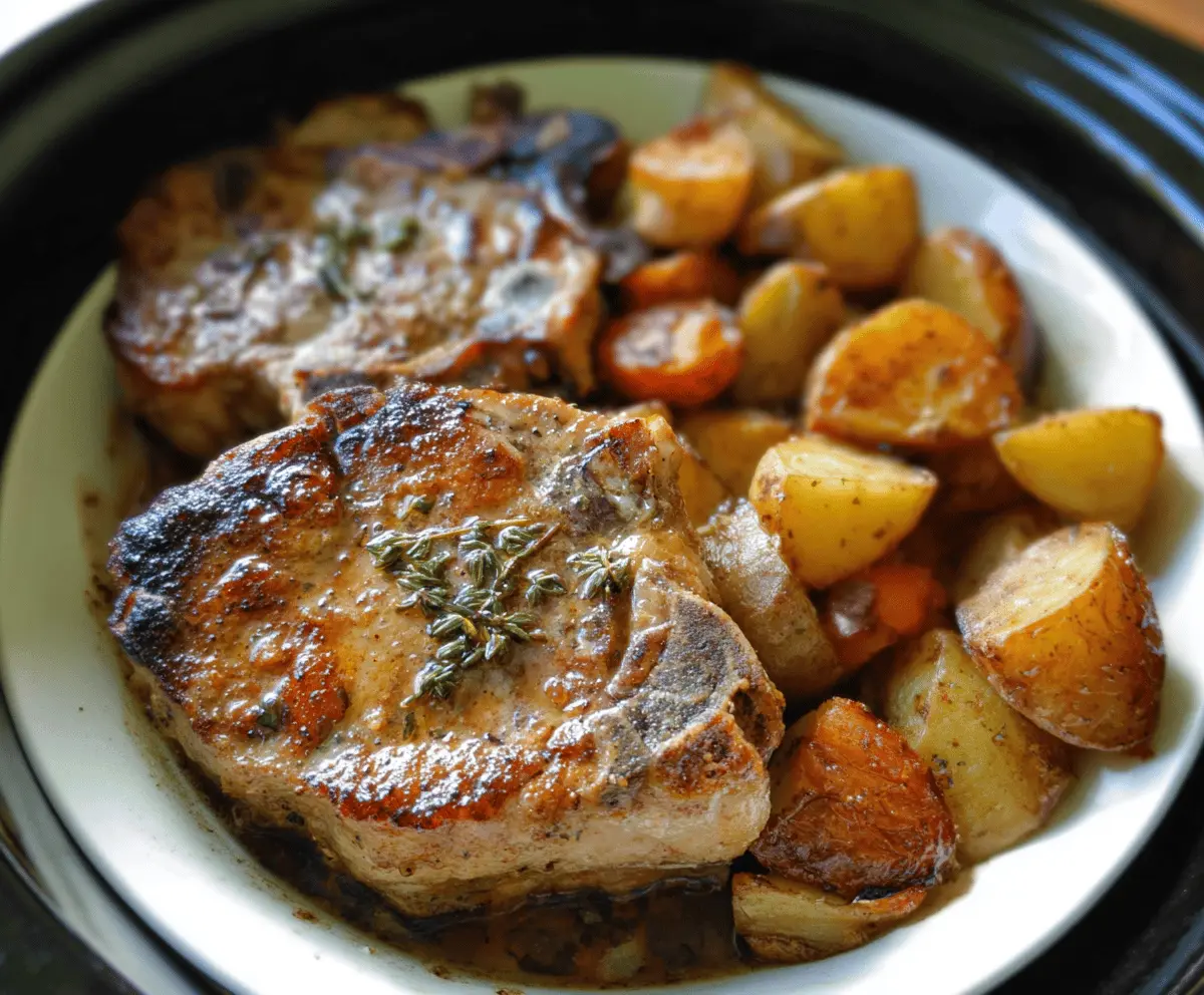 Easy Crock Pot Pork Chops and Potatoes Recipe