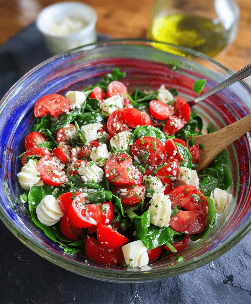 Easy Spinach Tomato Salad With Feta Cheese
