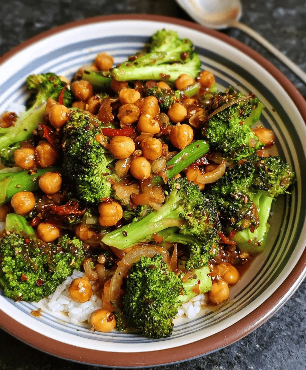 Easy Garlic Broccoli Chickpea Stir Fry