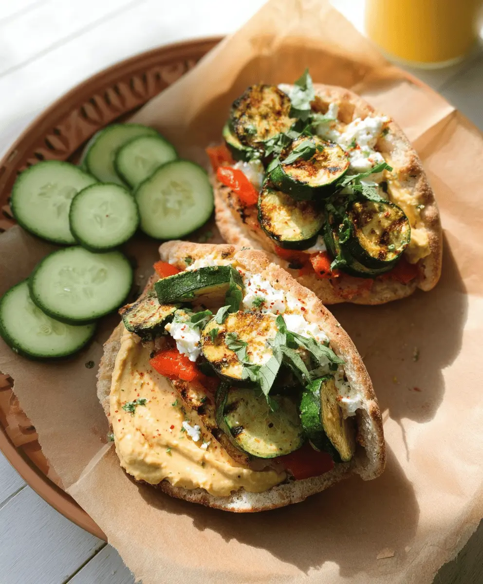 Easy Zucchini and Hummus Pita Sandwiches