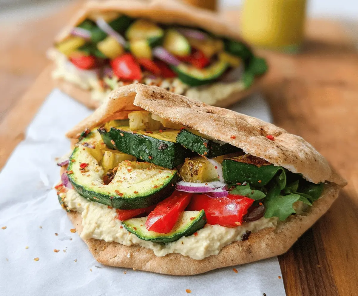 Easy Zucchini and Hummus Pita Sandwiches
