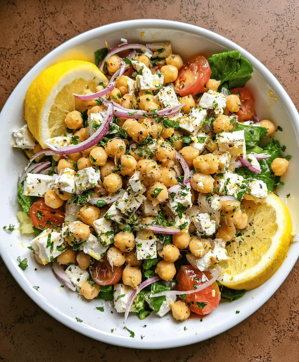 Easy Lemony Chickpea Feta Salad Recipe