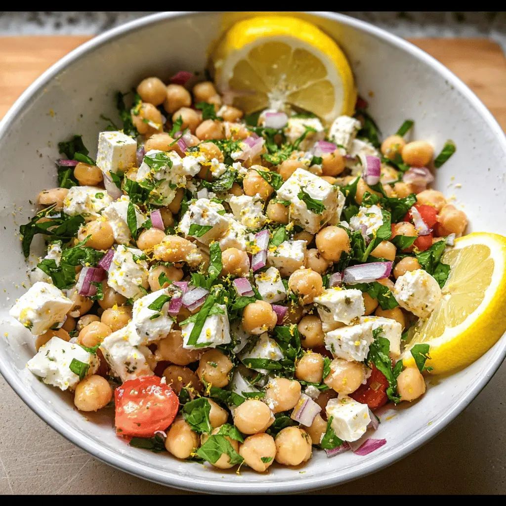Easy Lemony Chickpea Feta Salad Recipe