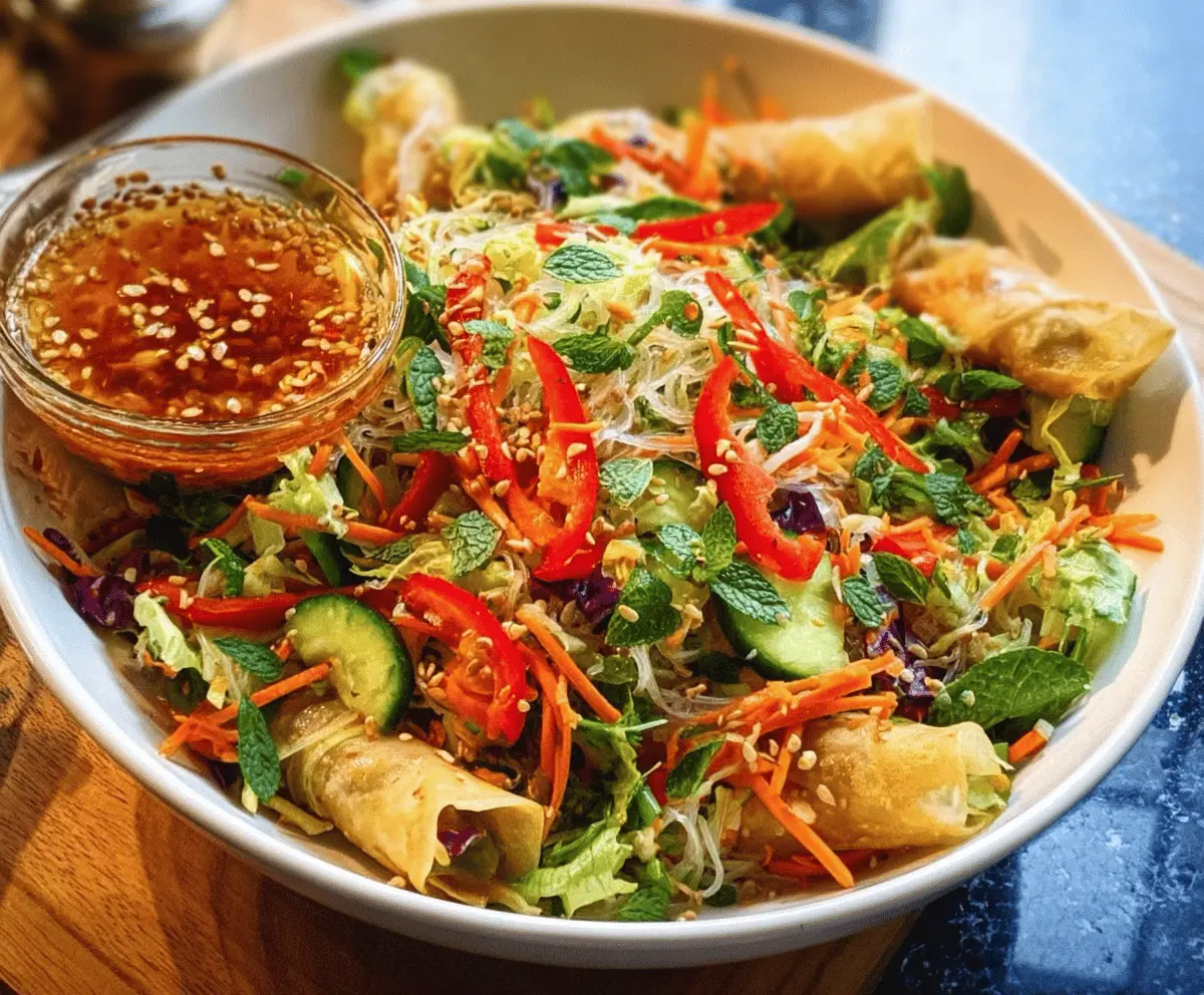 Fresh Spring Roll Salad With Spicy Ginger Dressing