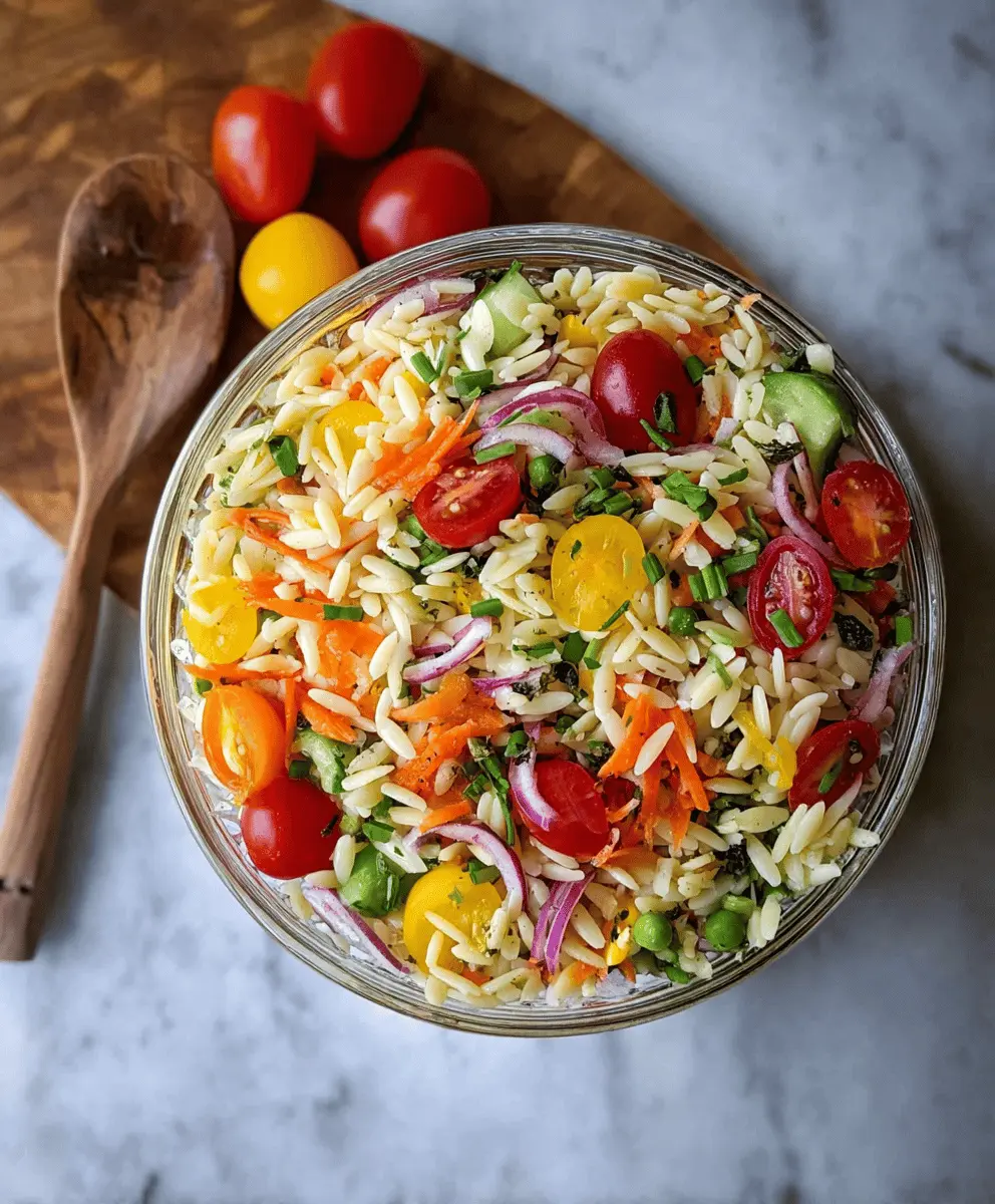 Easy Rainbow Orzo Salad Recipe