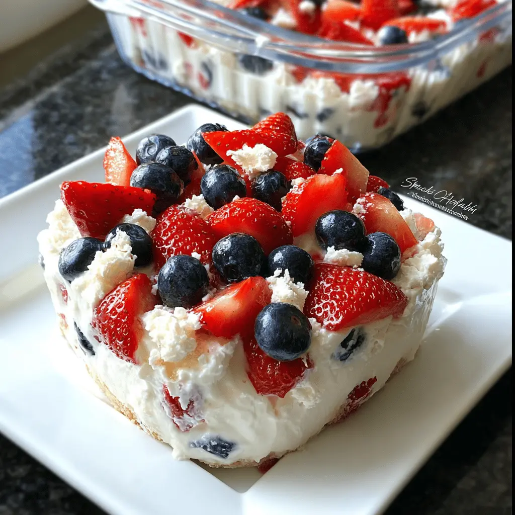 Easy Red White And Blue Cheesecake Salad Recipe