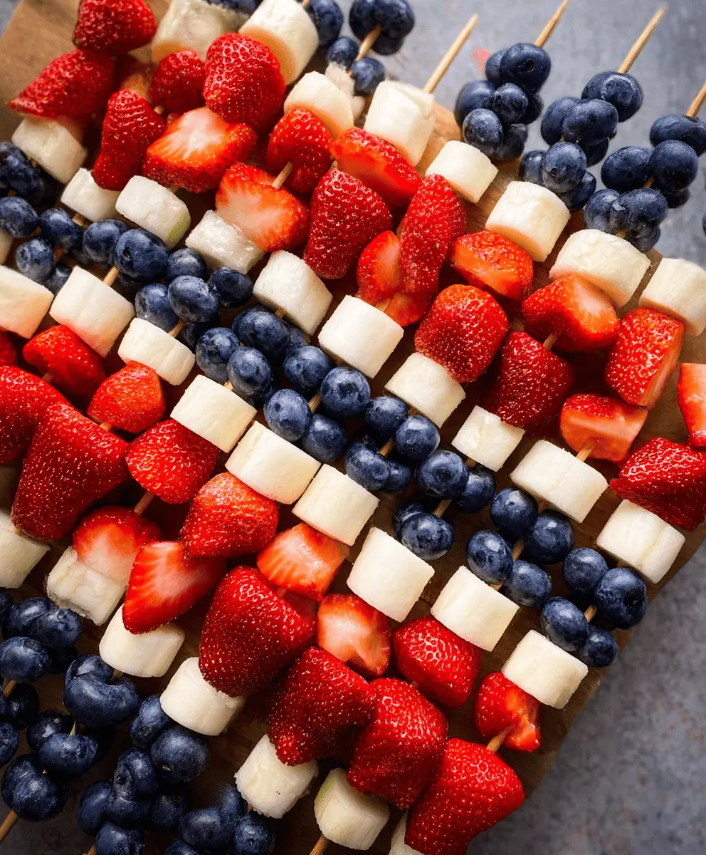 Easy 4th of July Fruit Kabobs Celebration