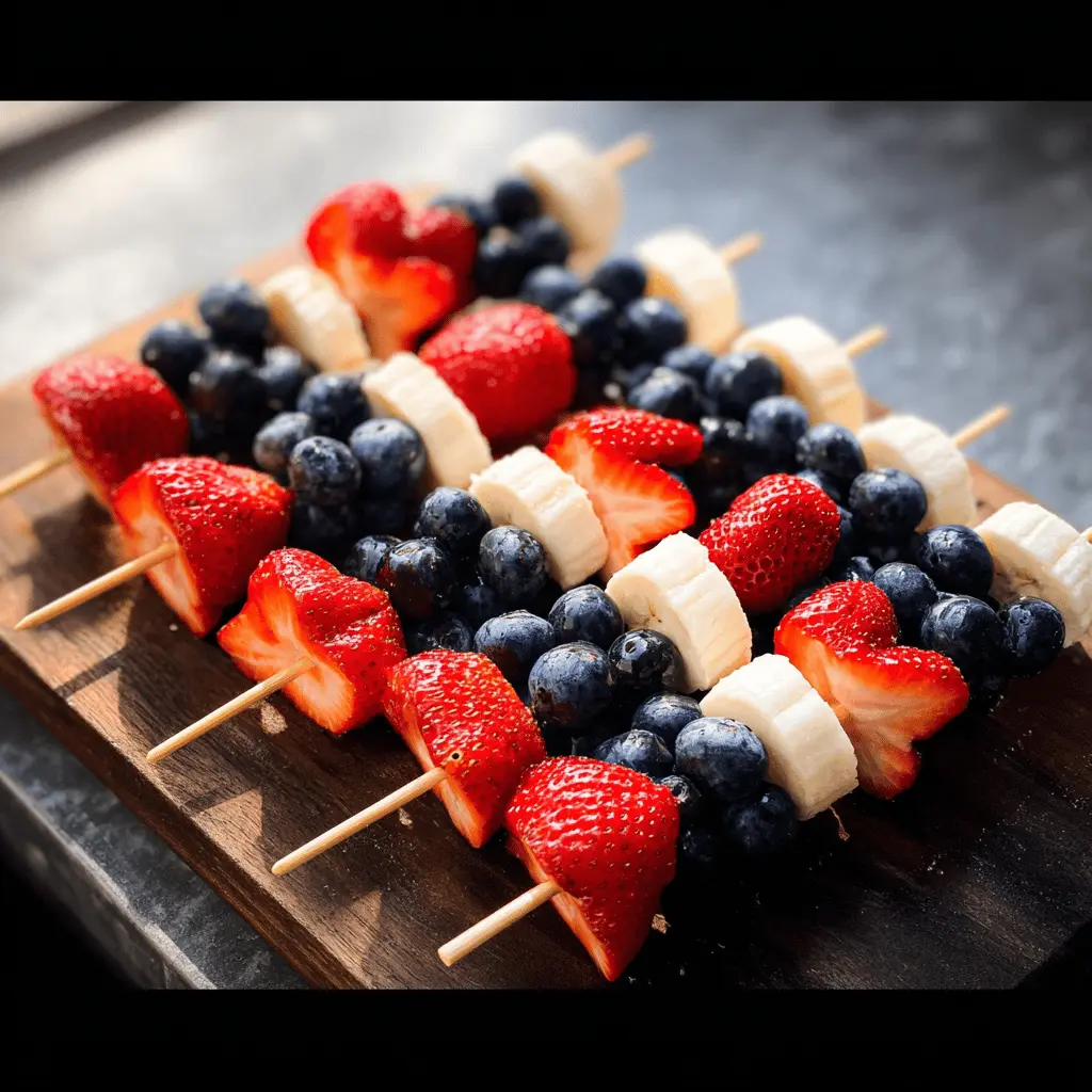 Easy 4th of July Fruit Kabobs Celebration