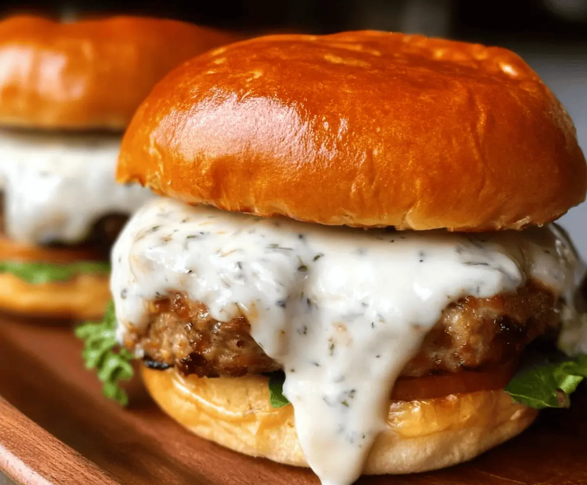 Garlic Burgers With Creamy Garlic Sauce