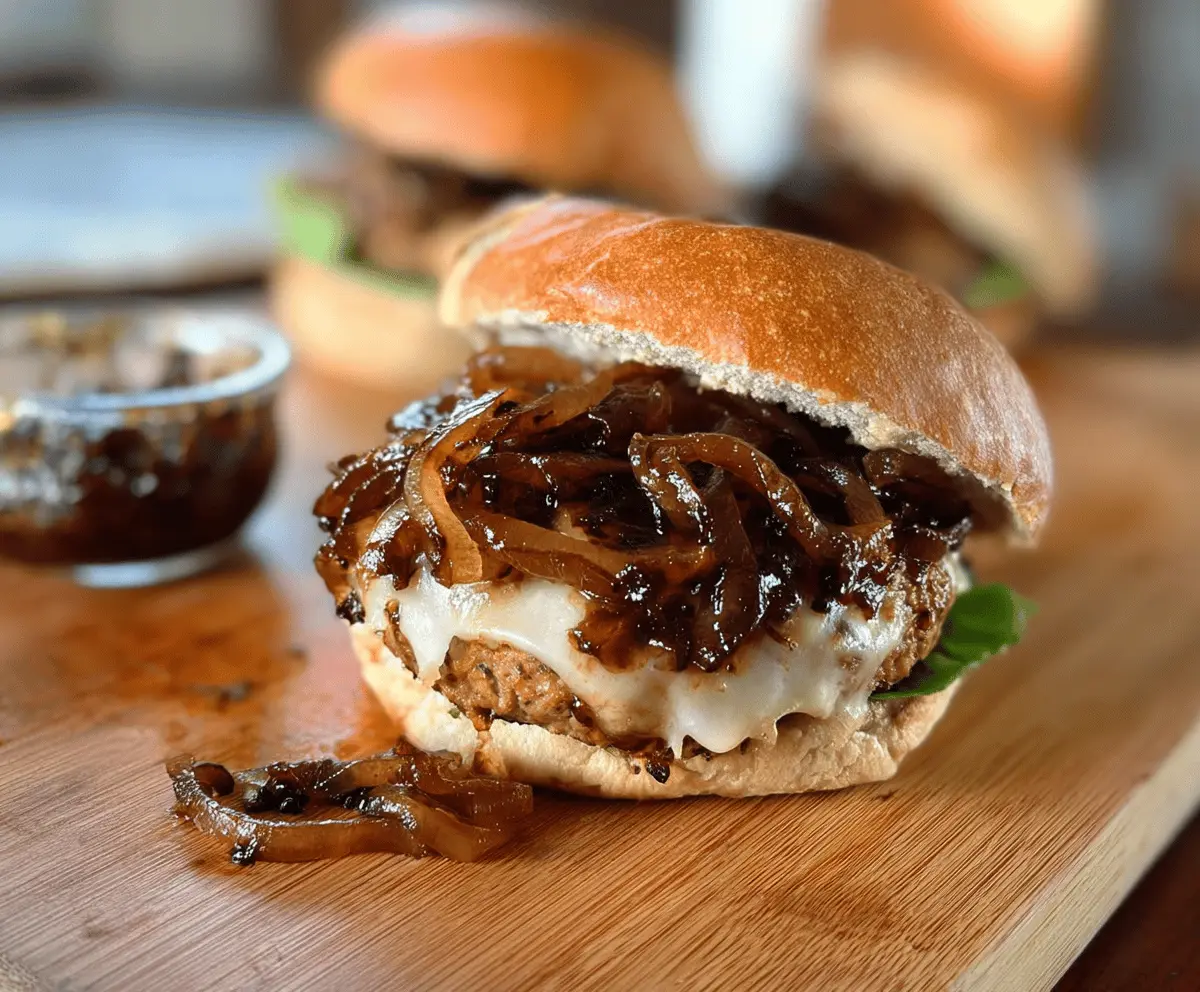 Juicy Turkey Burgers with Balsamic Caramelized Onions