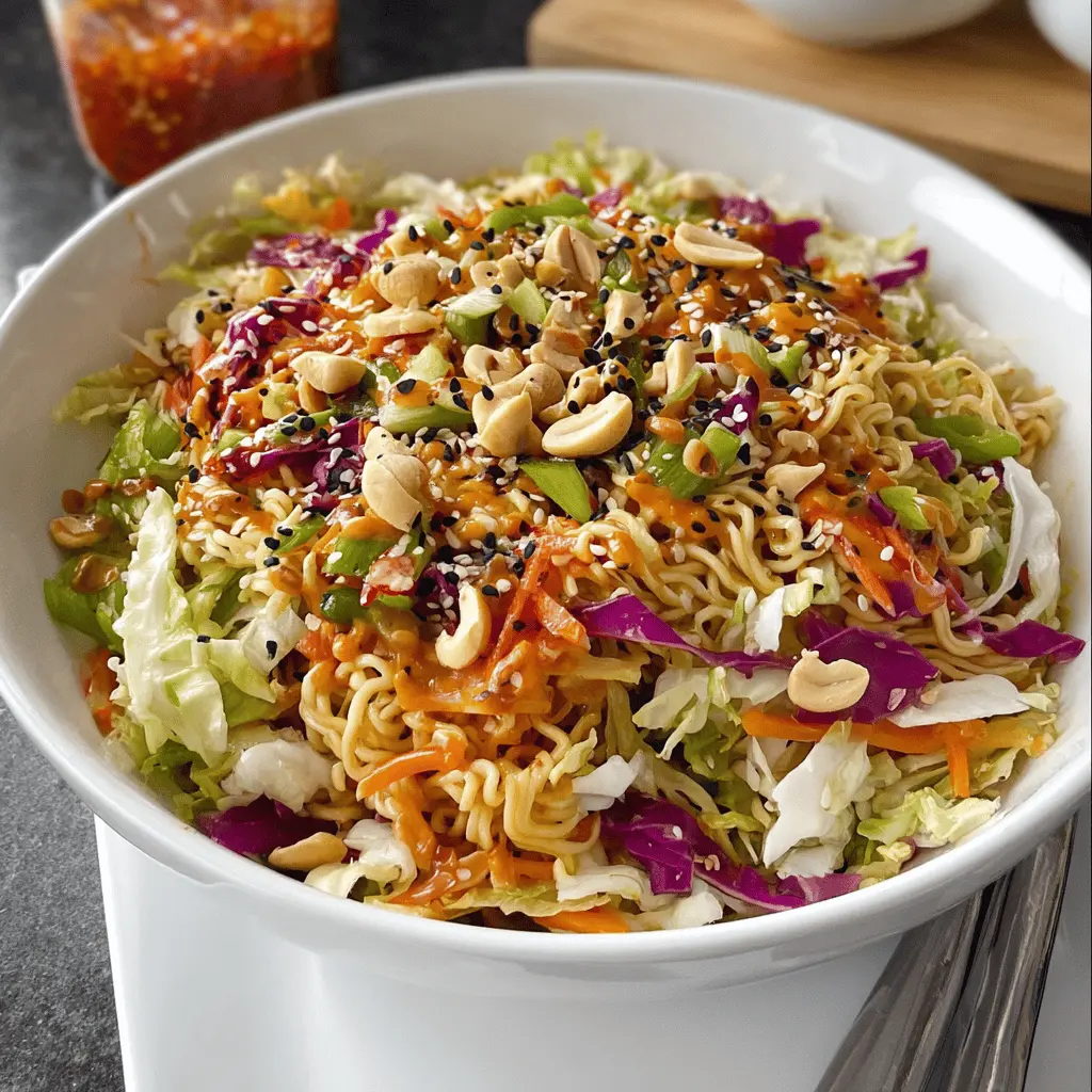 Crunchy Asian Cabbage Ramen Salad Recipe