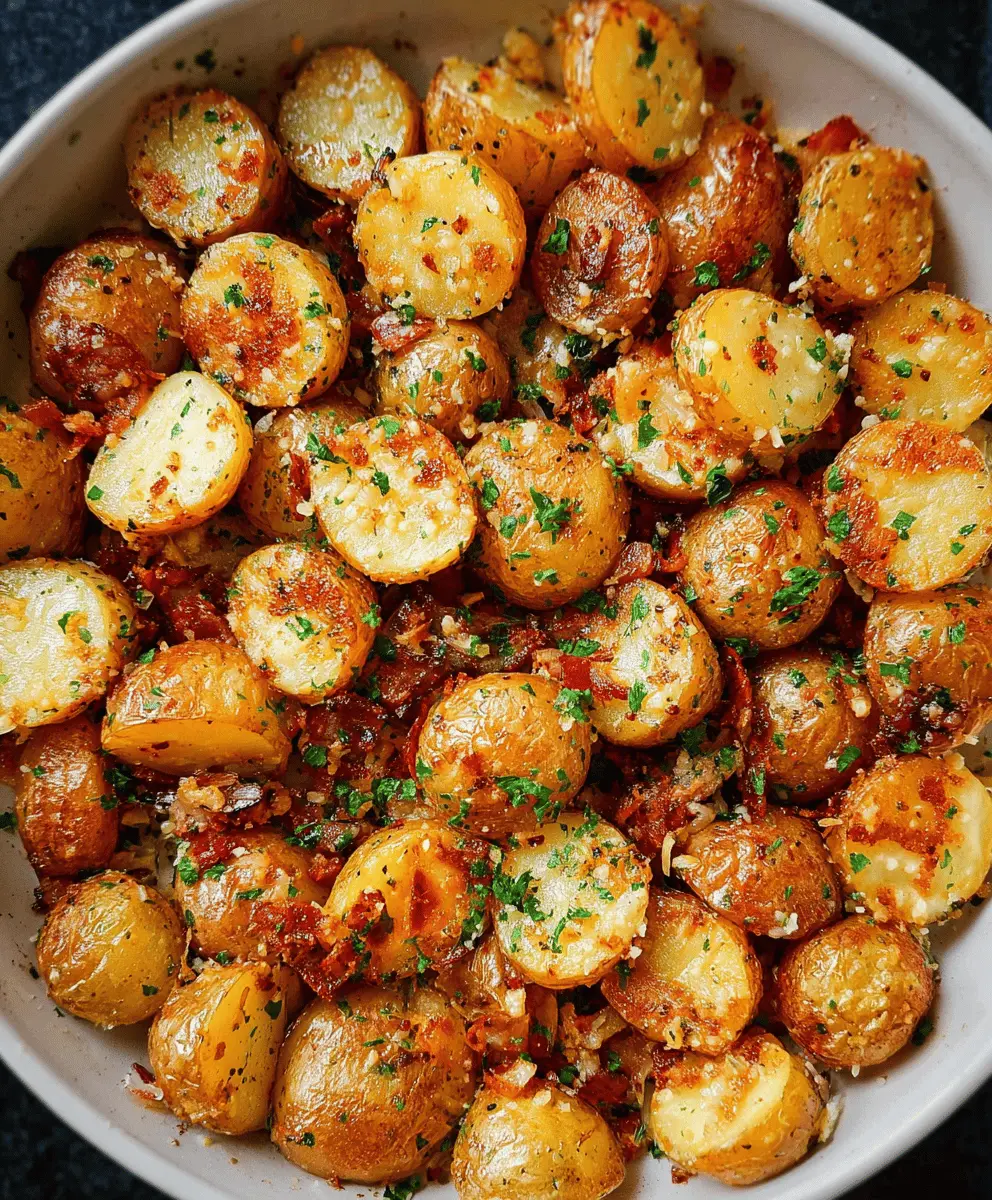 Creamy Roasted Garlic Butter Parmesan Potatoes