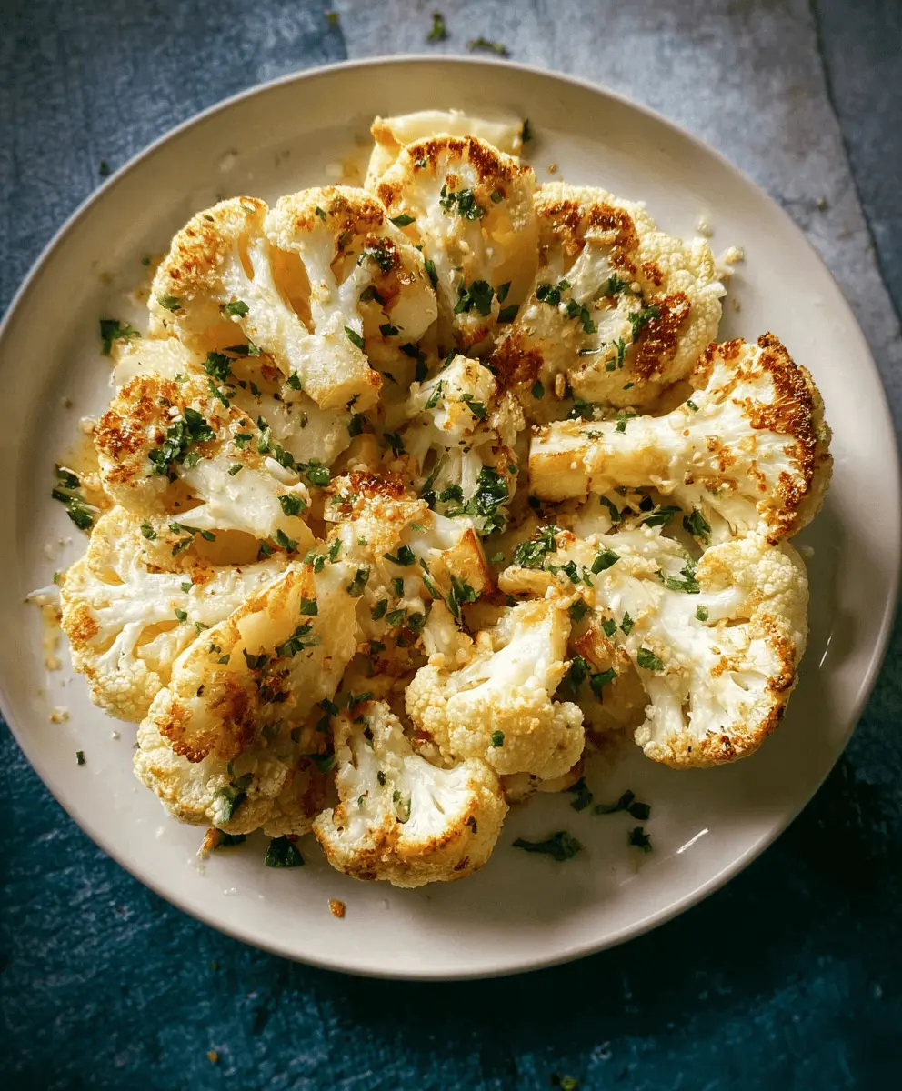 Garlic Butter Roasted Cauliflower Recipe