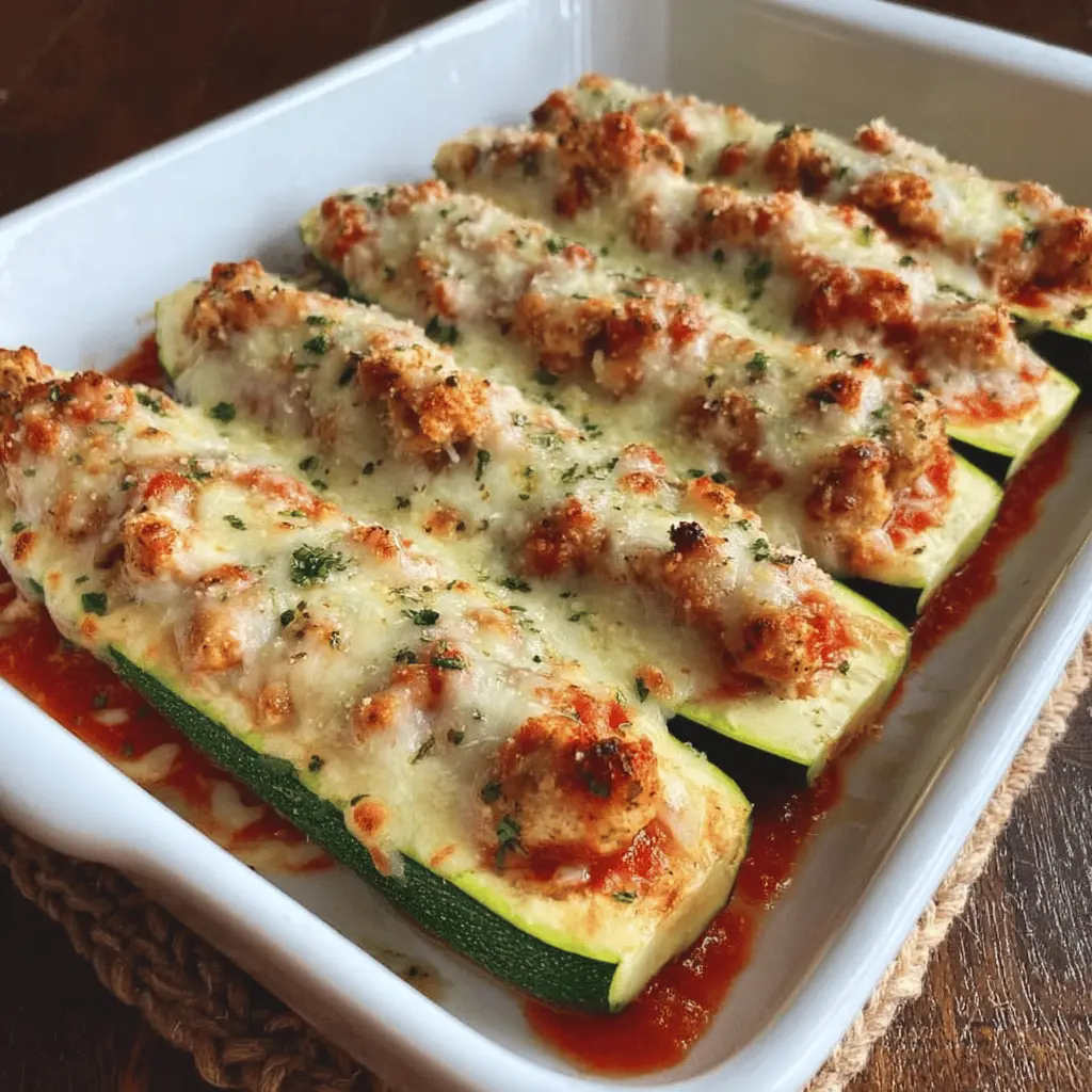 Keto Chicken Parmesan Zucchini Boats Recipe