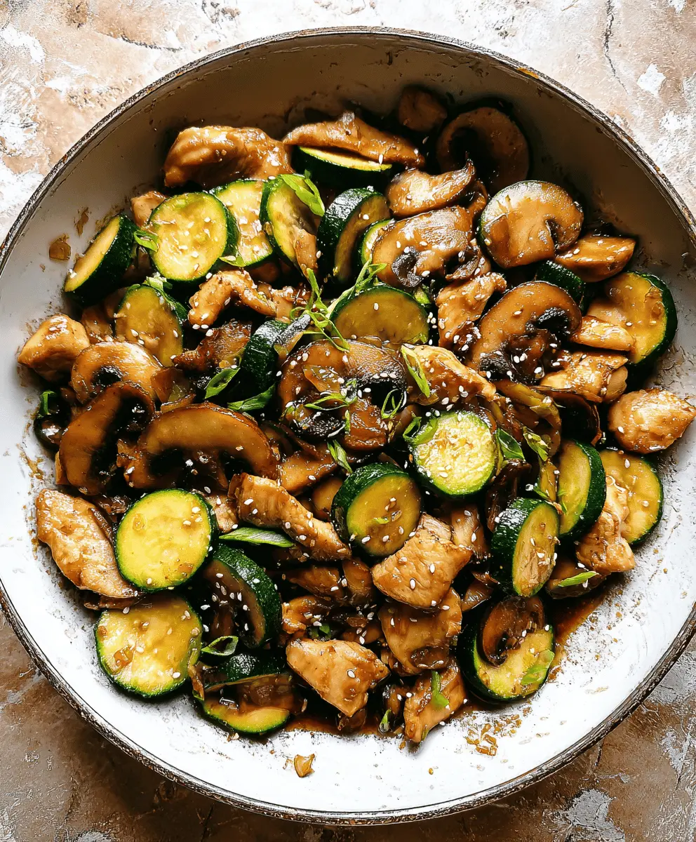 Easy Zucchini Mushroom Chicken Stir Fry Recipe