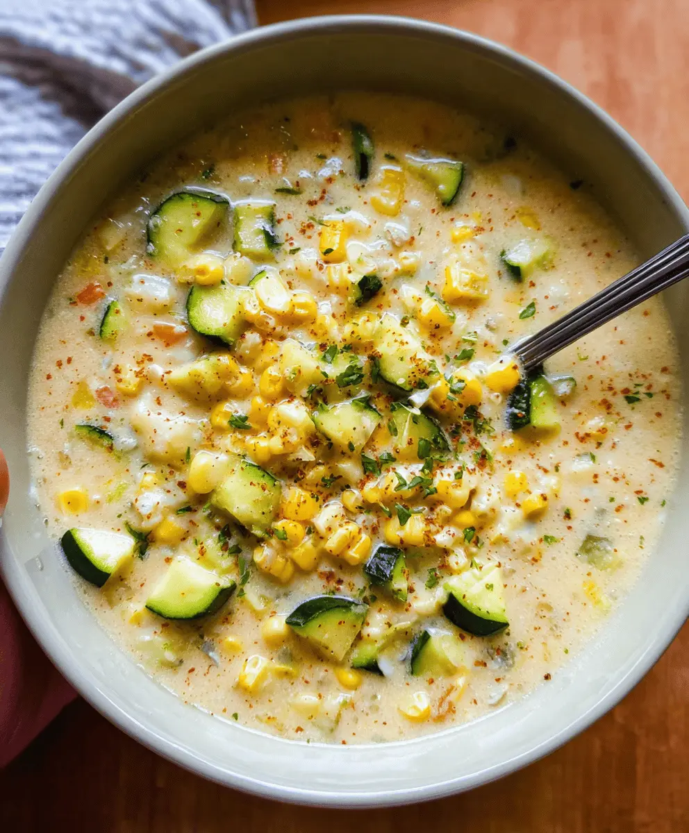 Creamy Summer Corn and Zucchini Chowder Recipe