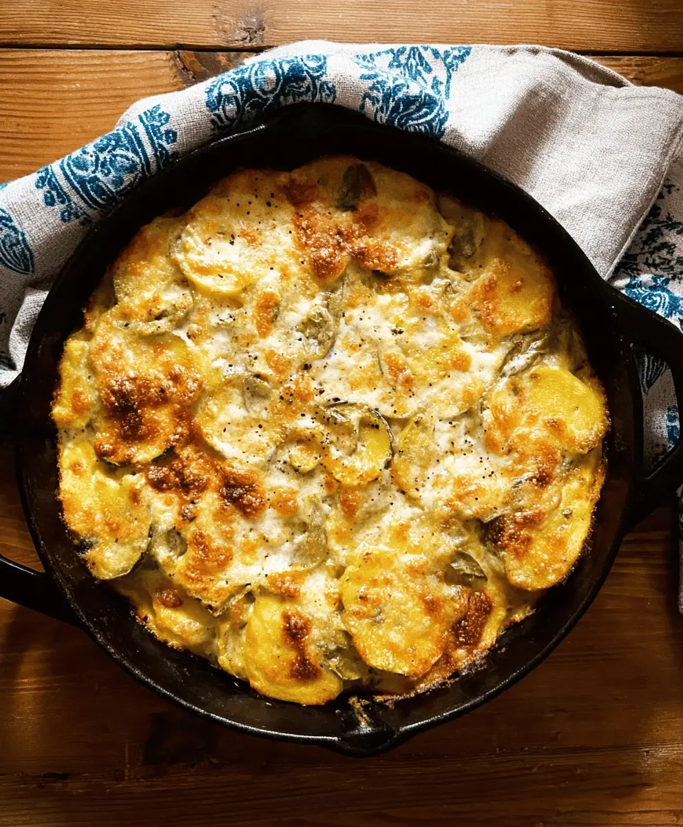 Creamy Green Chile Yellow Squash Casserole Recipe